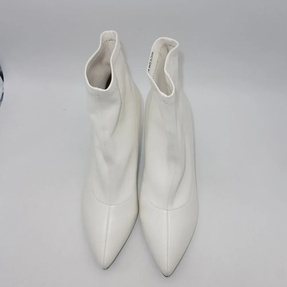 NEW INC International Concepts Women' s 11 White Bray Pointed Toe Ankle Booties
